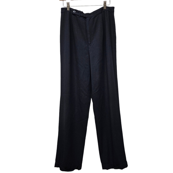 Vintage Ralph Lauren Wool Blend  Dress Pants High Rise 12 Pleated No Pocket Work - Picture 1 of 14